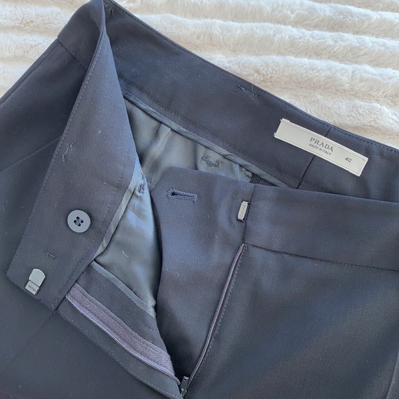 Prada Dark Navy Blue Women Virgin Wool Trouser (Size 40) - Picture 6 of 8
